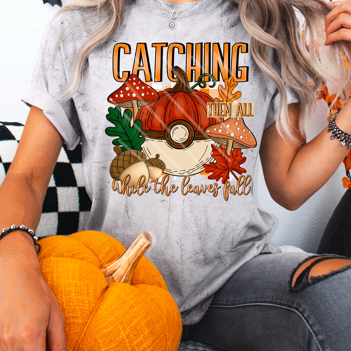 Catching them all while the leaves fall 110965 DTF transfer