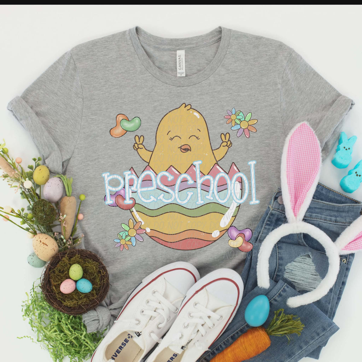 Preschool pastel egg with chick (City) DTF transfer