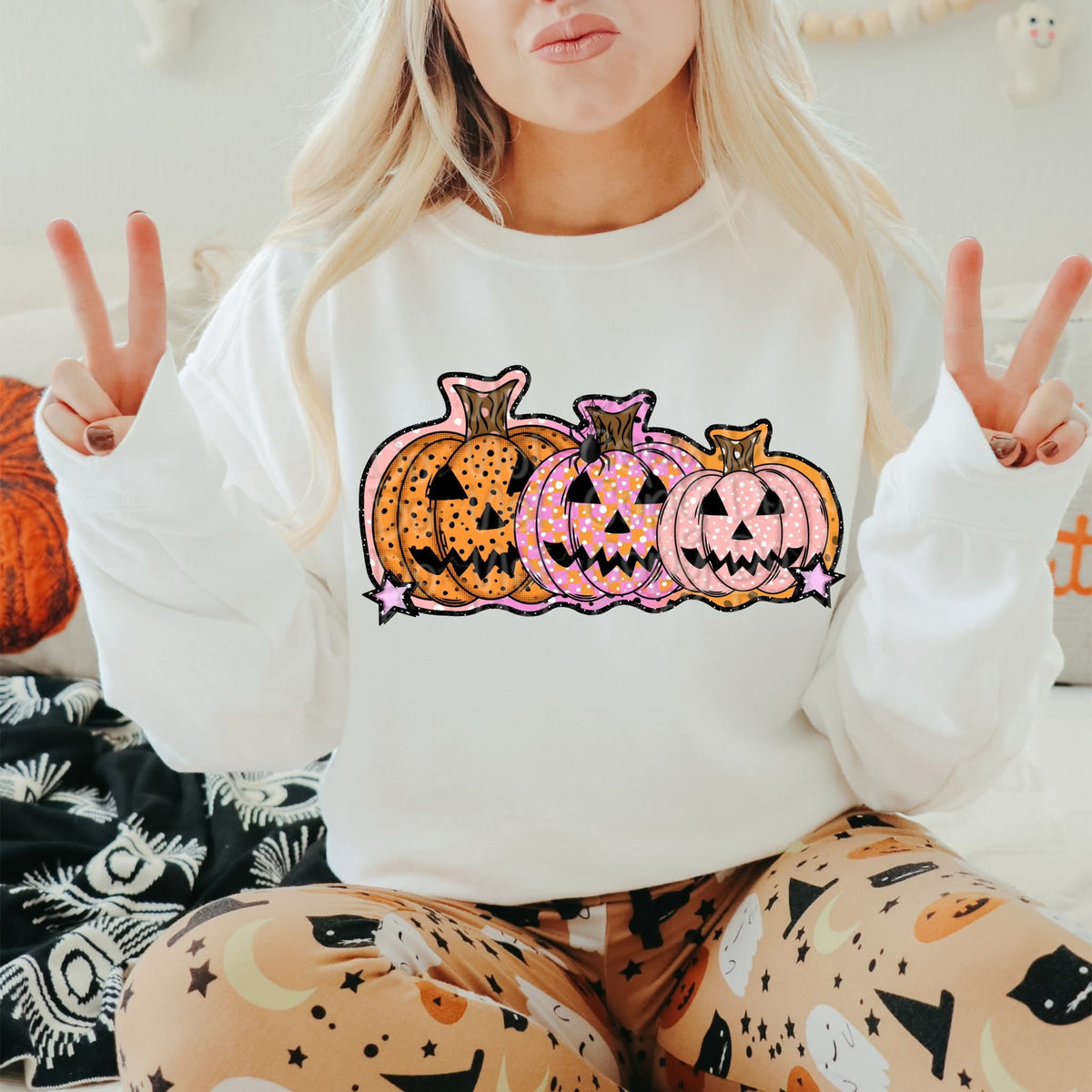 Trick dotted pumpkins (Virgo) 111717 DTF transfer