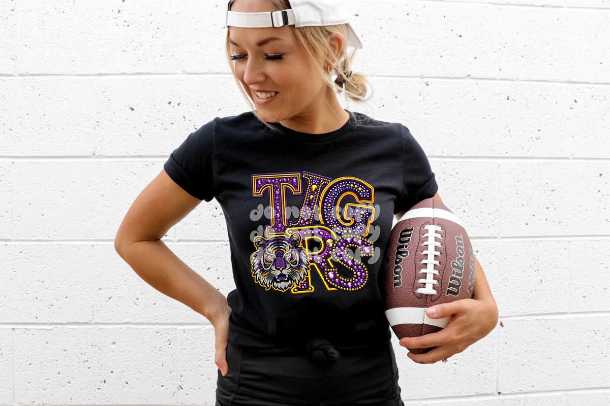 Tigers yellow and purple 60603 DTF transfer