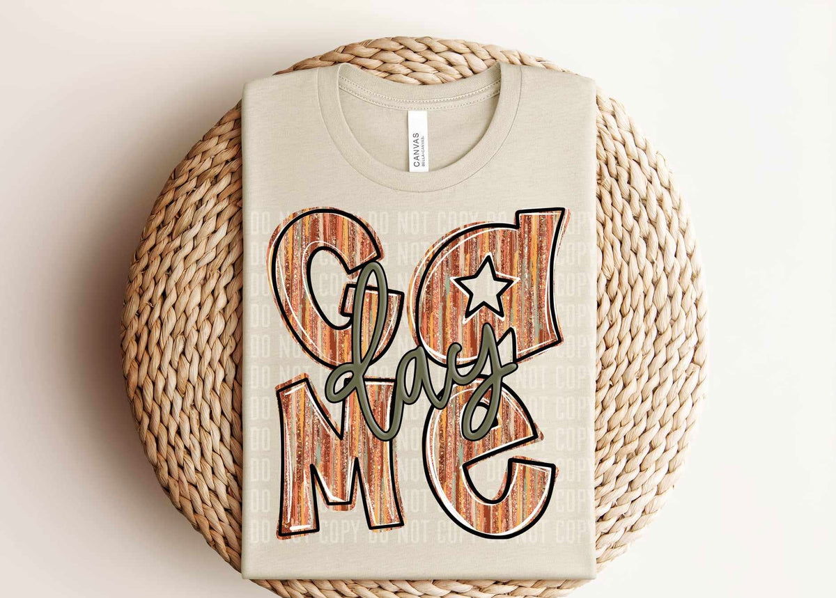Game day glitter brushstrokes (Caplinger) 55734 DTF transfer