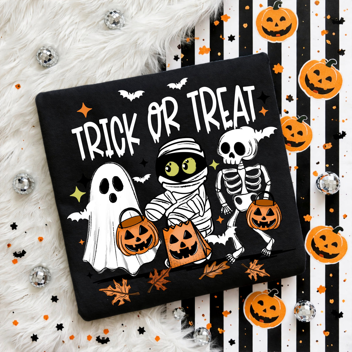 Trick or treat mummy white (CSC) DTF Transfer