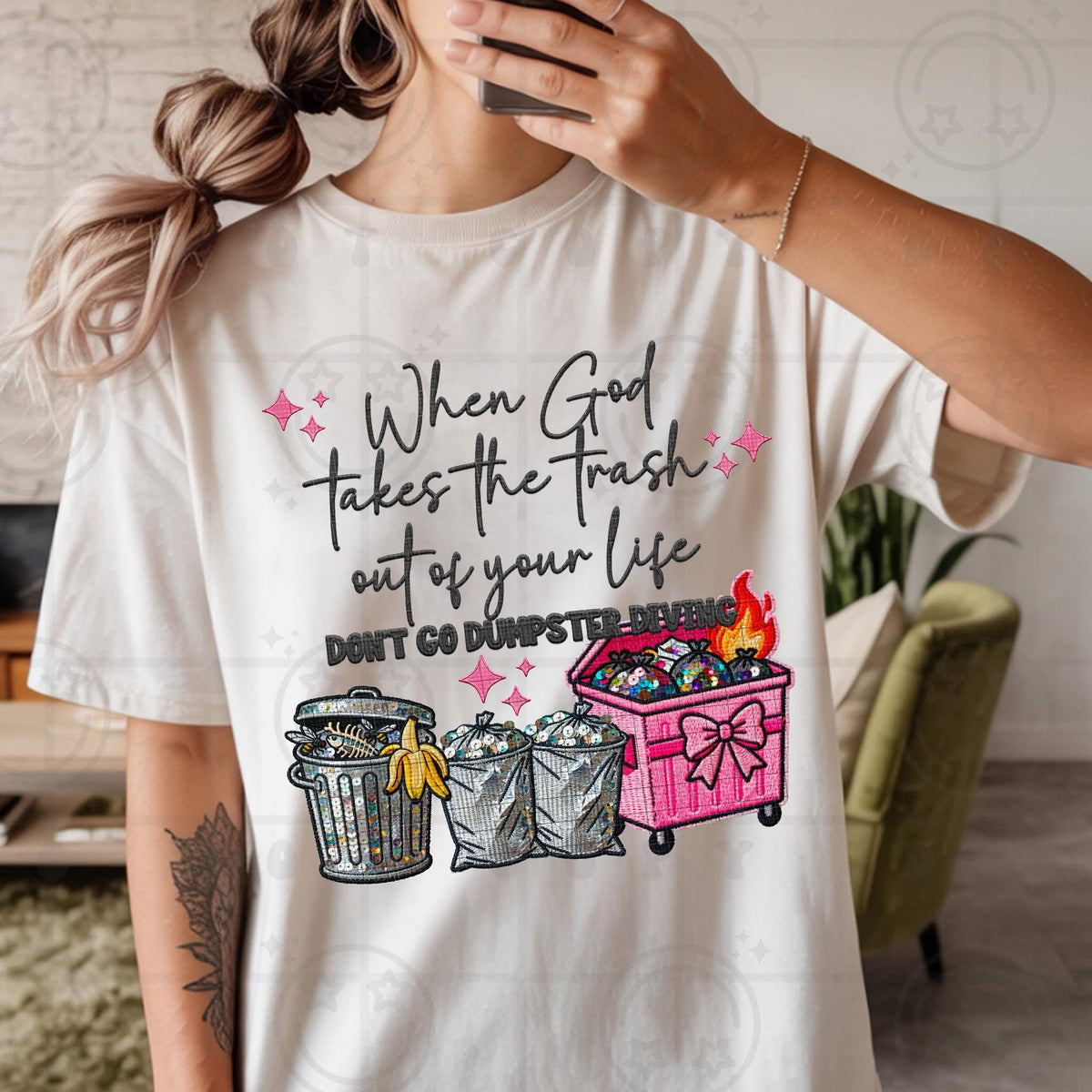 When God takes the trash out sunday special DTF transfer