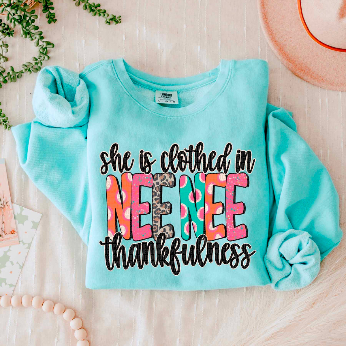She is clothed in thankfulness nee nee 53358 DTF transfers