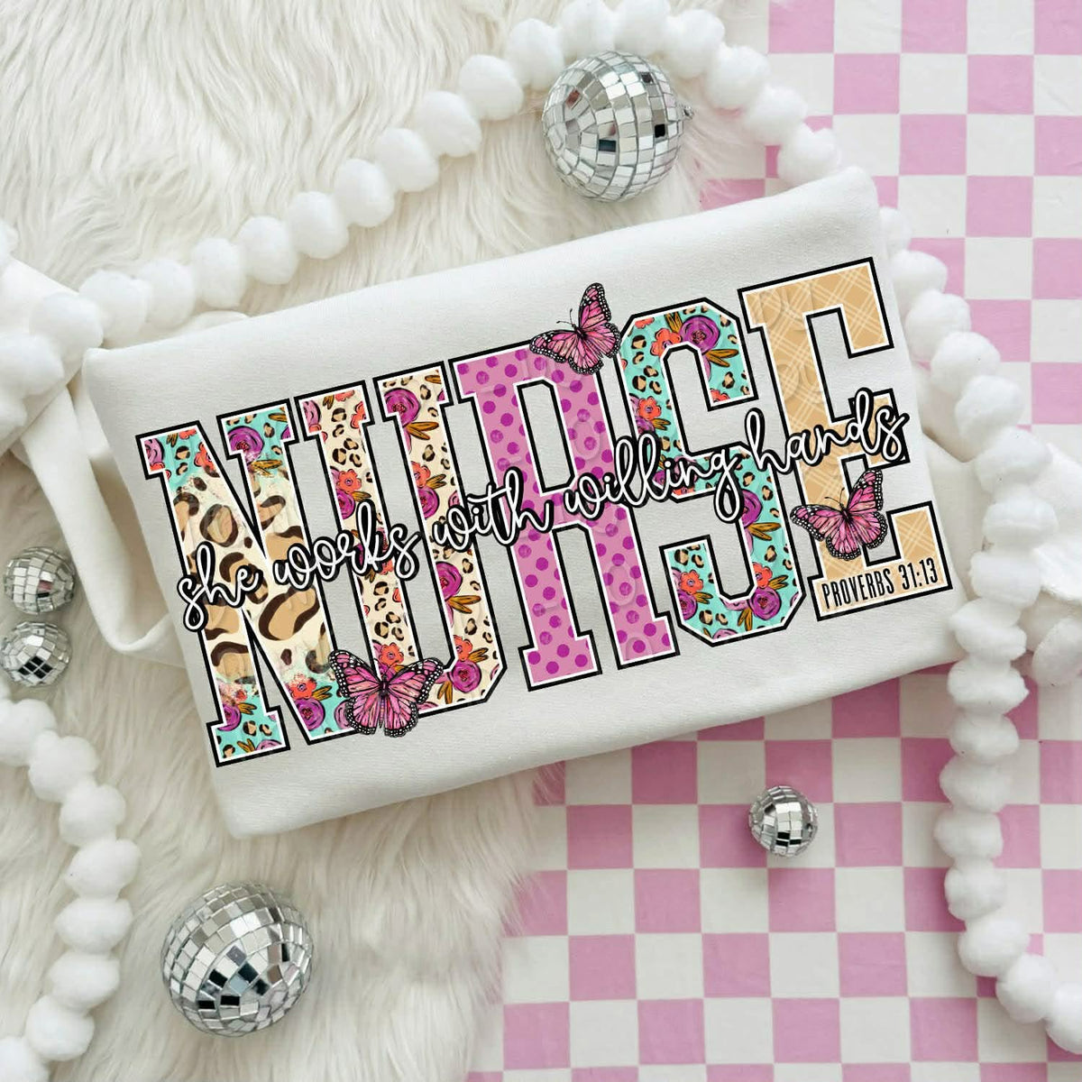 Nurse she works with willing hands (c’s) DTF transfer