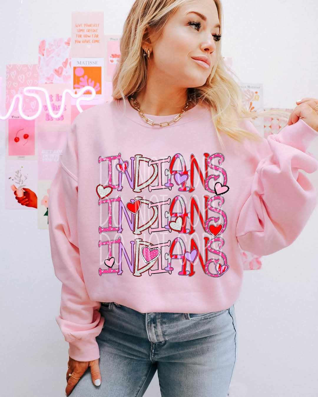 Indians valentine stacked (PH) 73766 DTF transfer