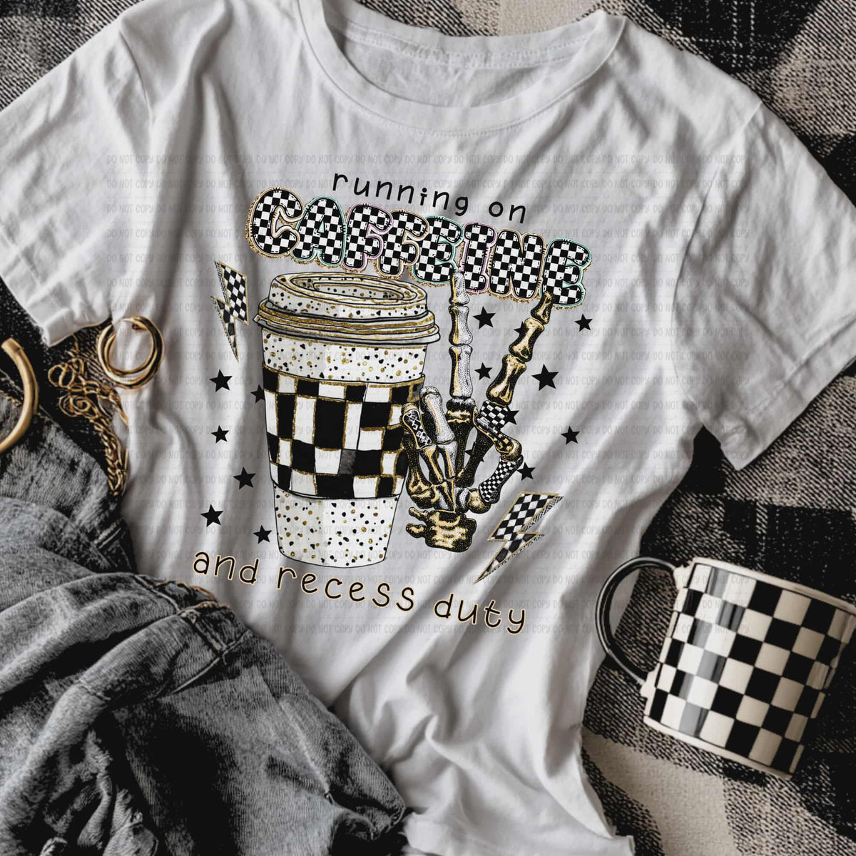 Caffeine and recess duty (REVEL) DTF Transfer