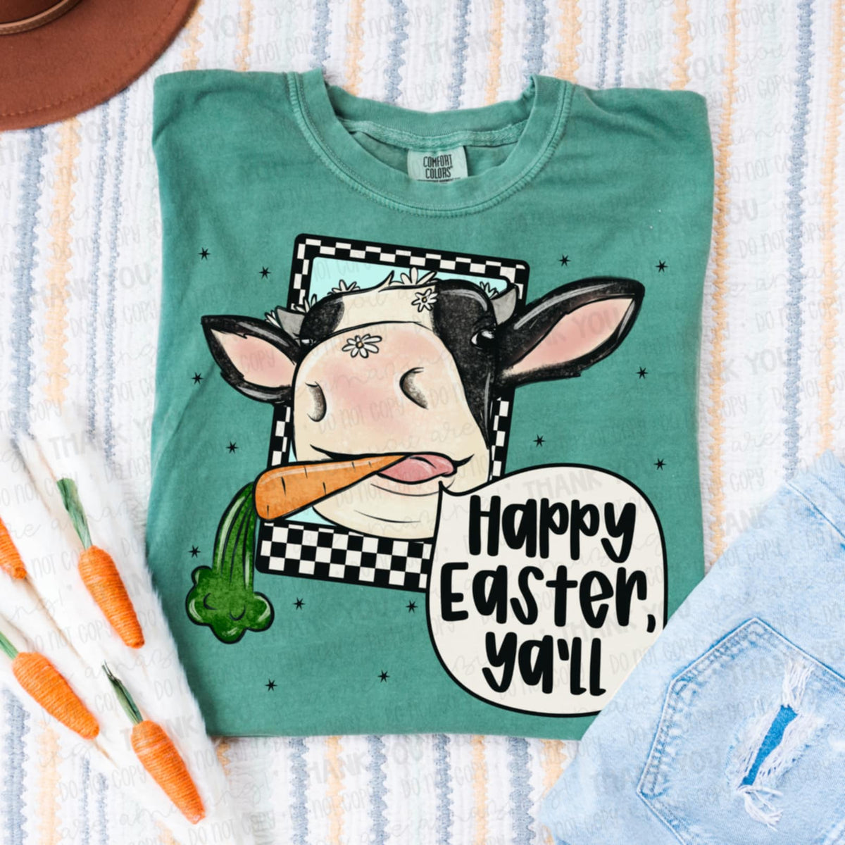 Happy Easter y’all cow (SAL) 96363 DTF transfer