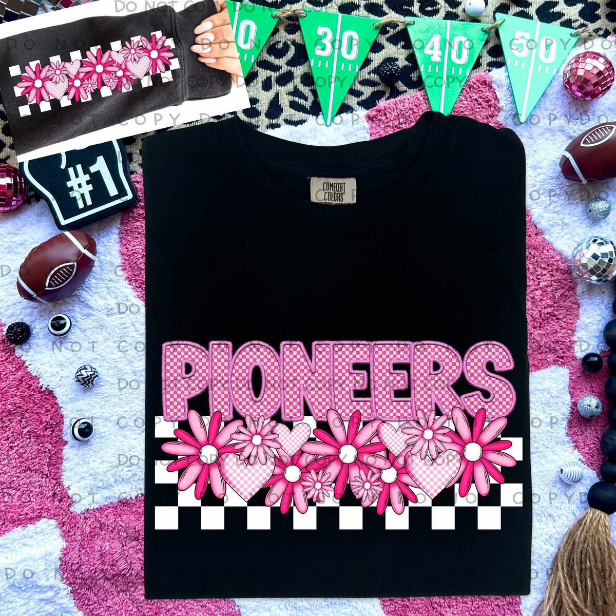 Pioneers pink checkered (caplinger) 77882 DTF transfer