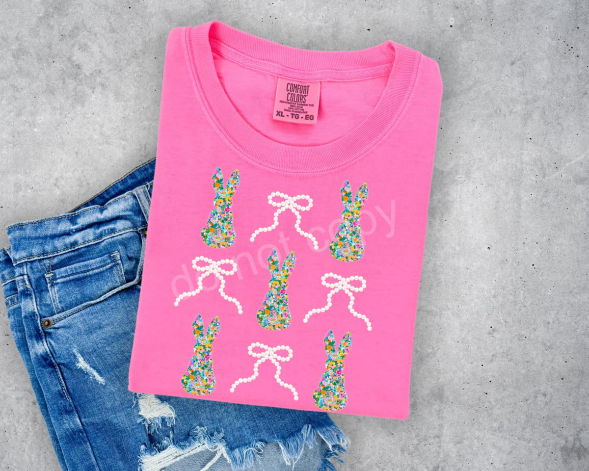 Easter and pearl bow collage 87737 DTF transfer