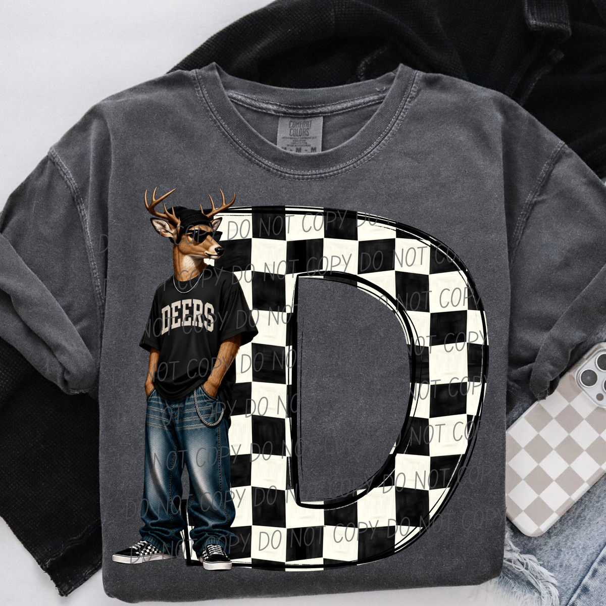 Deer sideline sweatshirt mascots (City) DTF Transfer
