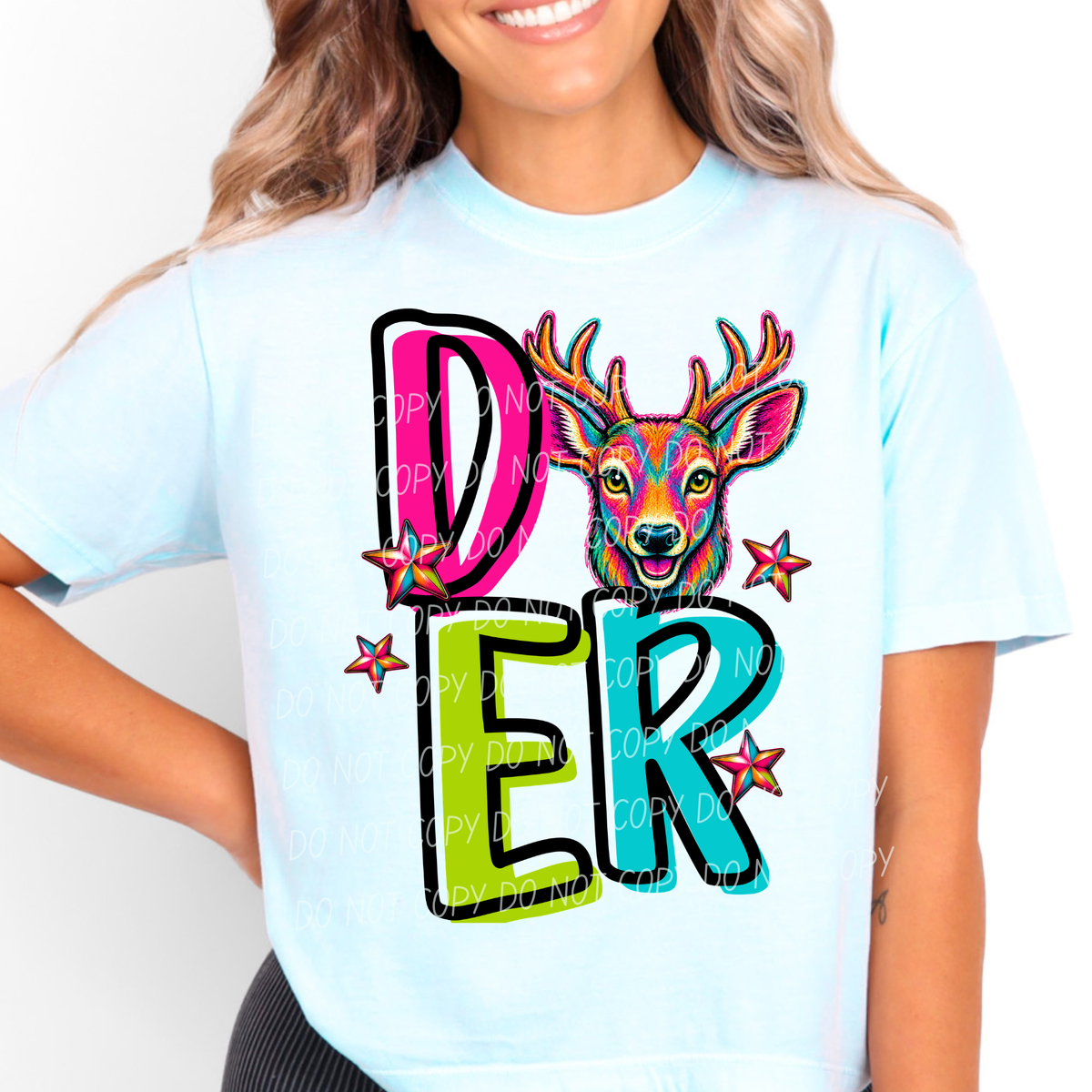 Deer Friday night neon (City) DTF Transfer