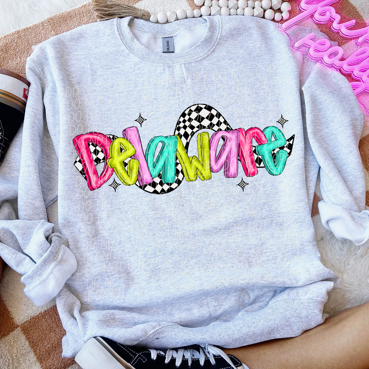 Delaware Colorful Checker 74174 DTF Transfer