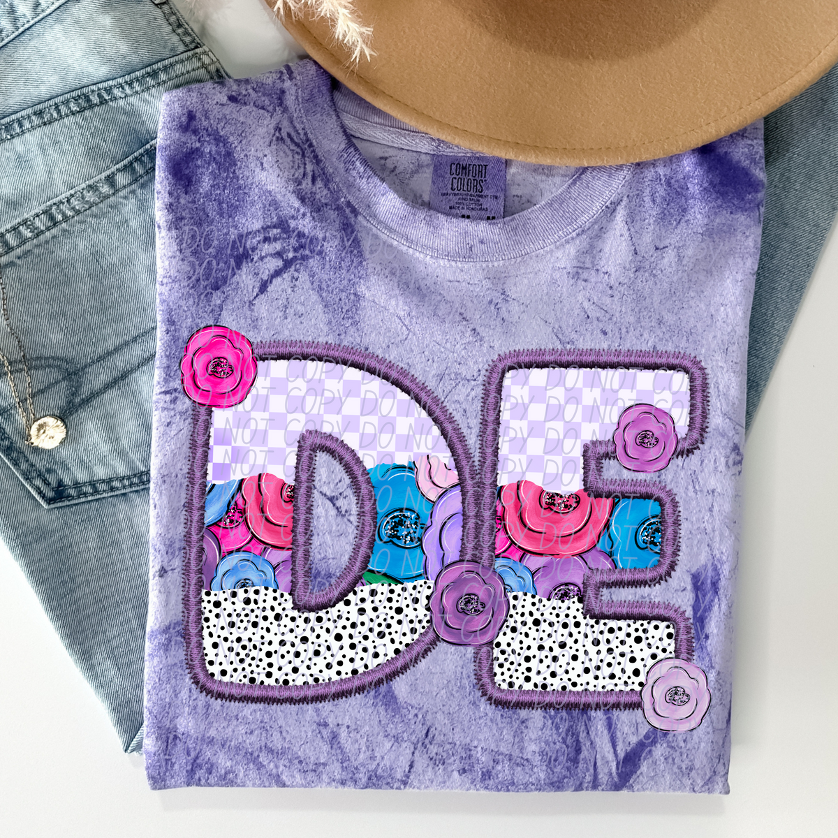 DE purple floral (CITY) DTF transfer
