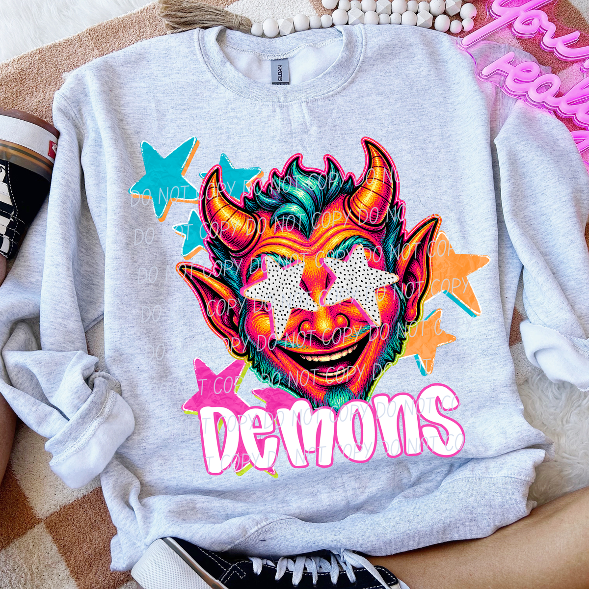 demons pop art with stars (CITY) DTF Transfer