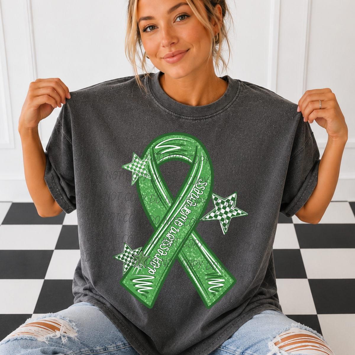 DA- Green ribbon (CITY) DTF Transfer