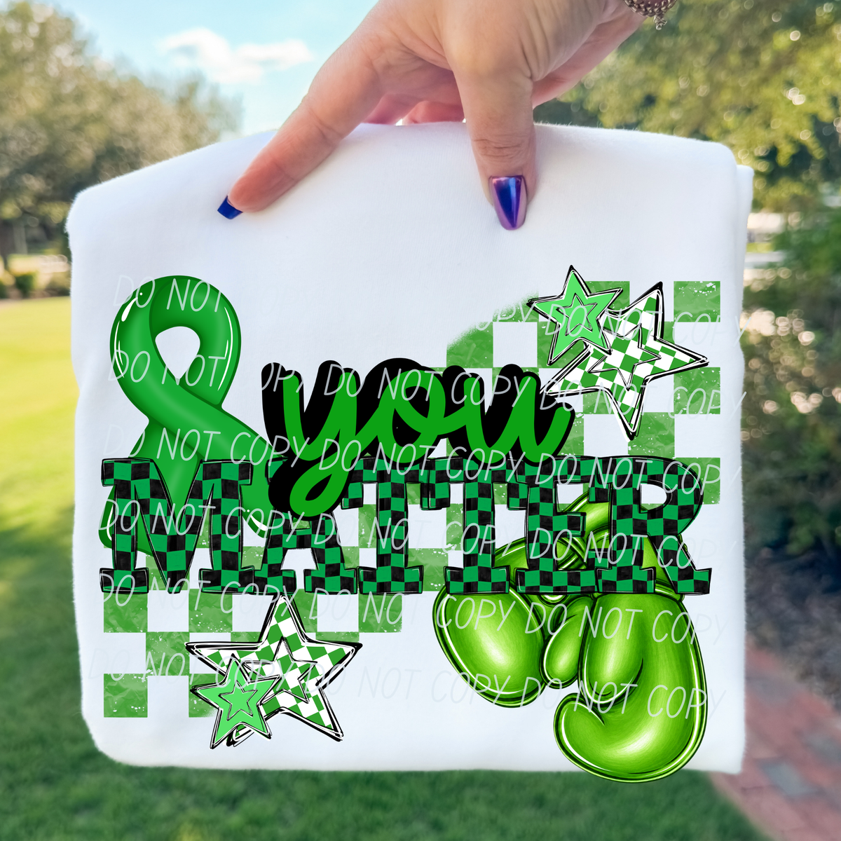 You matter-black/green checkered font (CITY) DTF Transfer