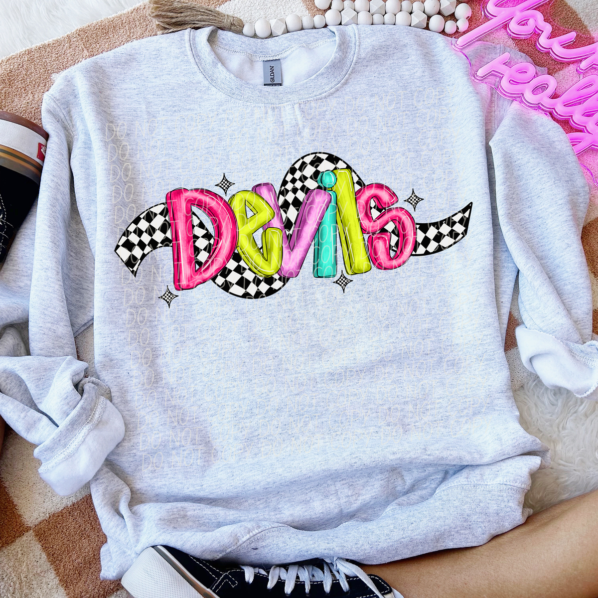 Devils Colorful Checker 74176 DTF Transfer