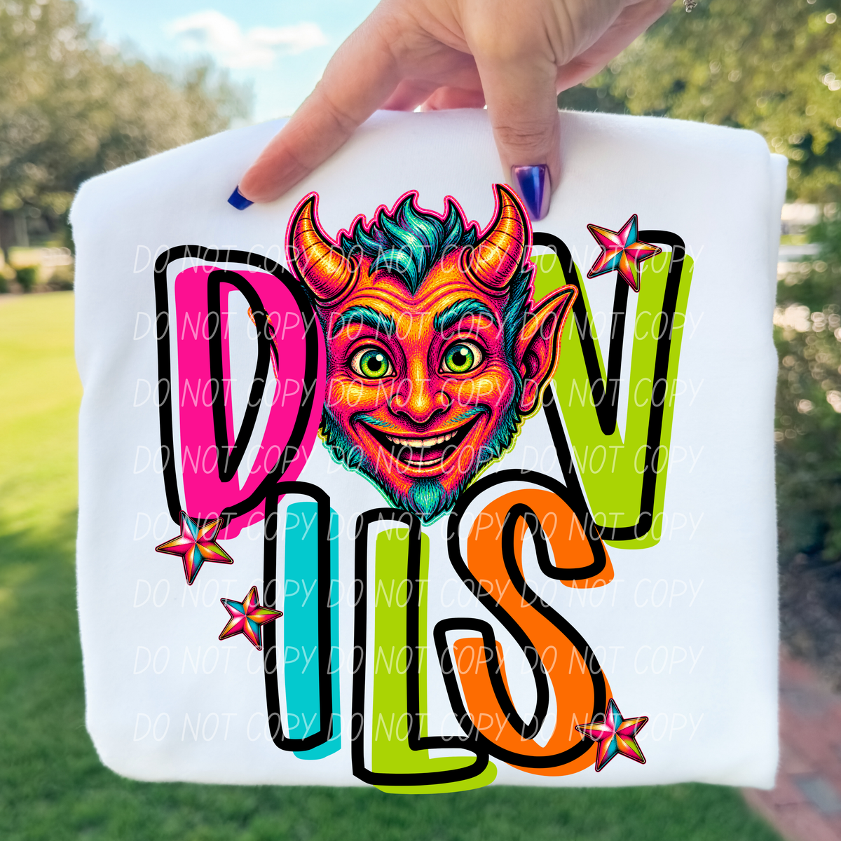 devils rainbow stacked with head (city) DTF Transfer