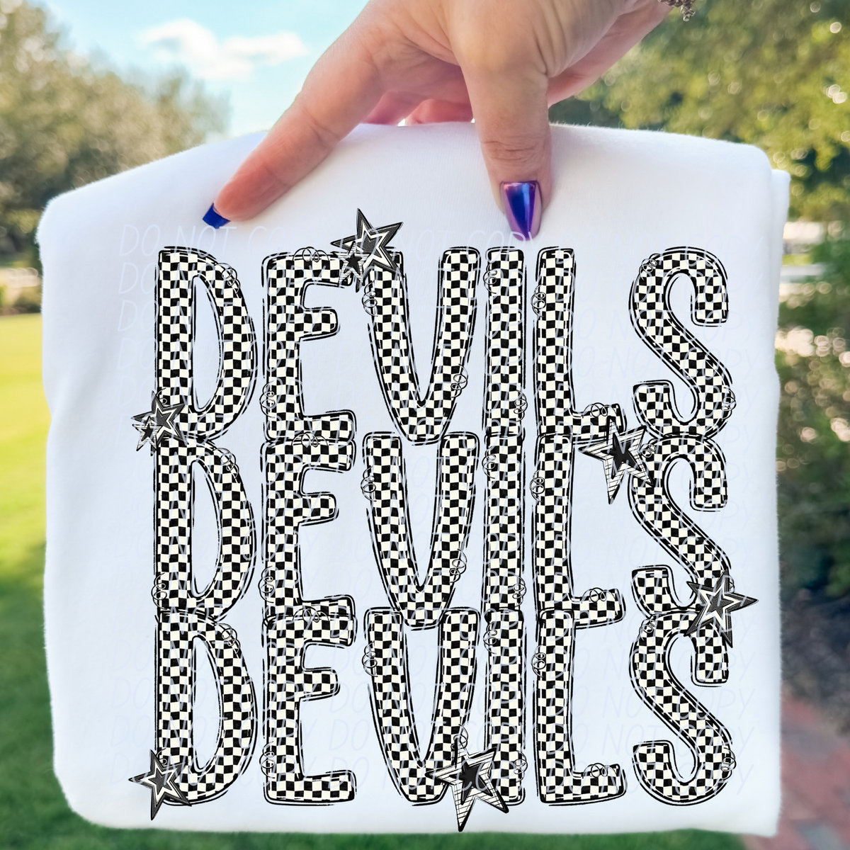 Devils checker star stacked (City)DTF transfer