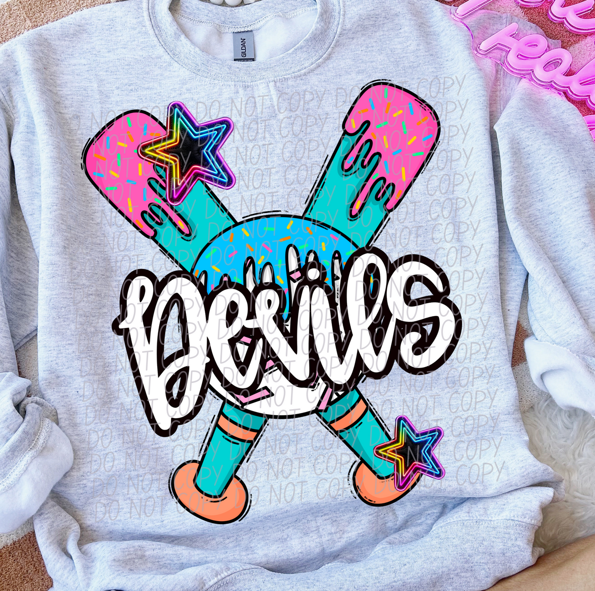 Dripping baseball Devils (CITY) DTF transfer