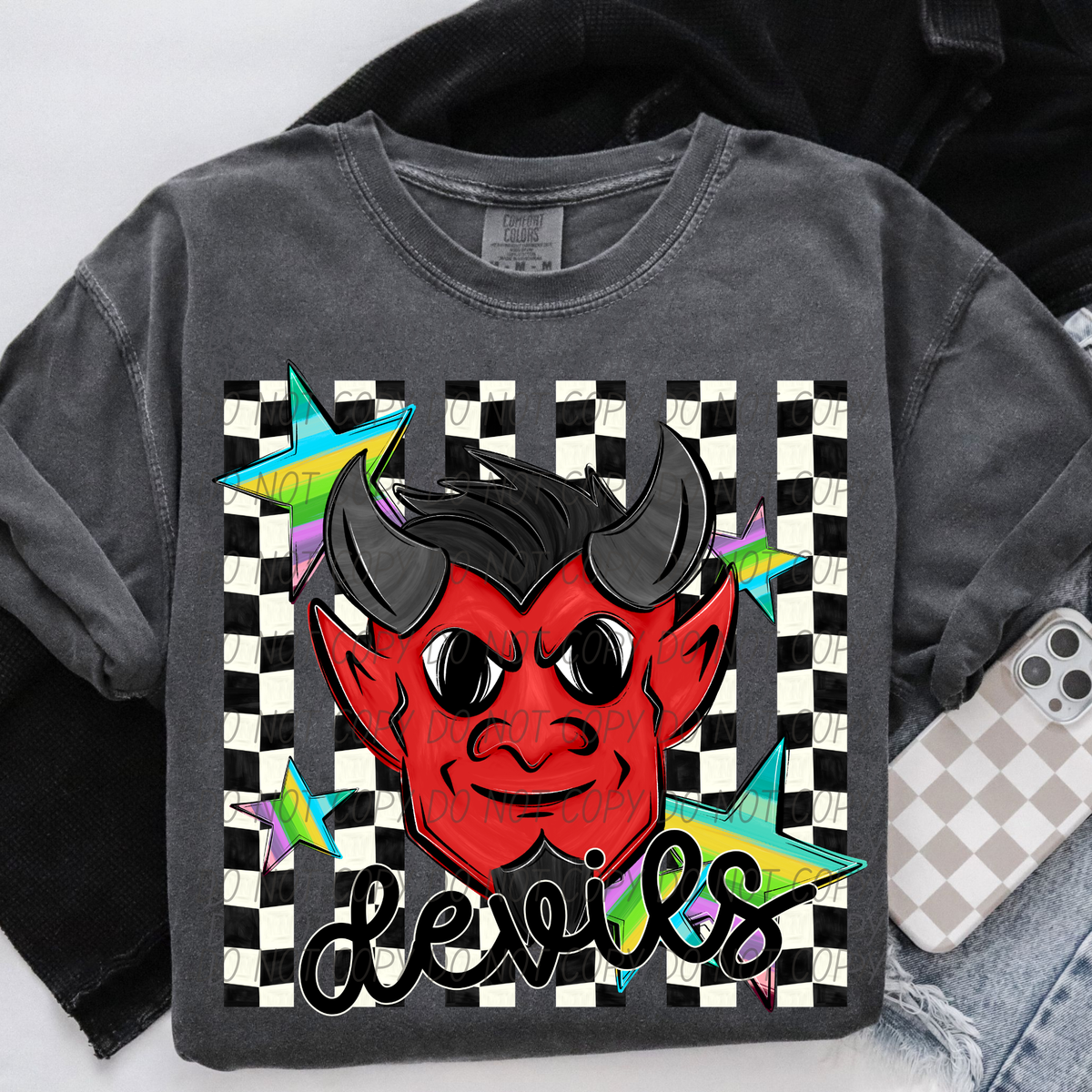 Devils checker stripes (City) DTF Transfer