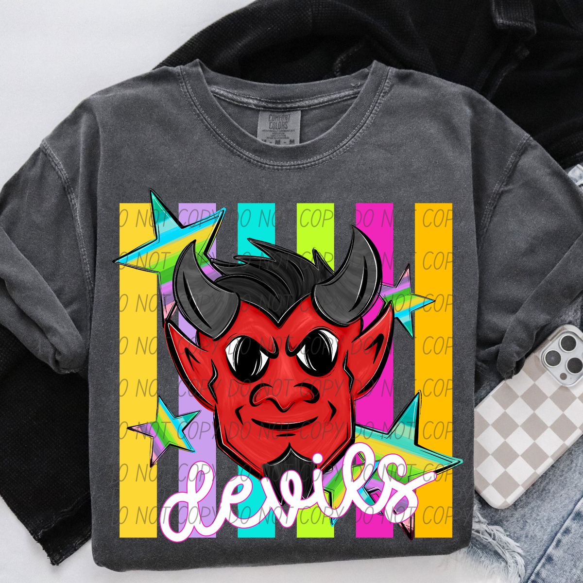 Devils neon strips (City) DTF Transfer