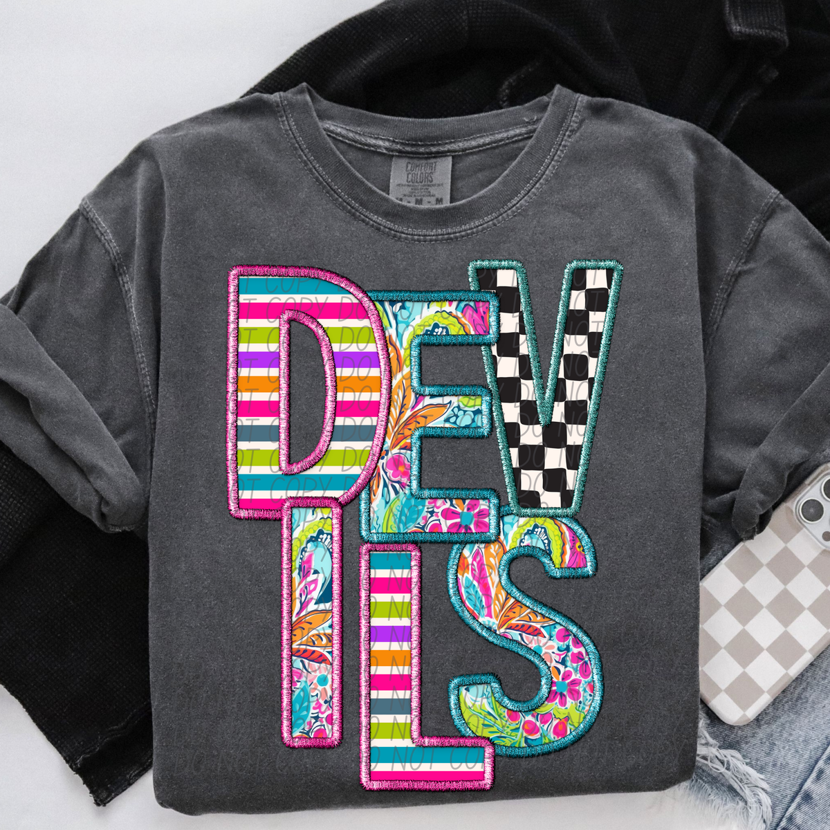 DEVILS bright patterns (CITY) DTF transfer