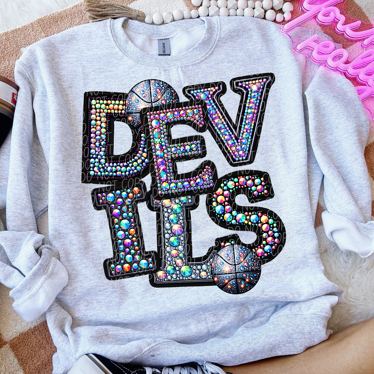 Devils Basketball Rhinestone (CITY) 66518 DTF transfer