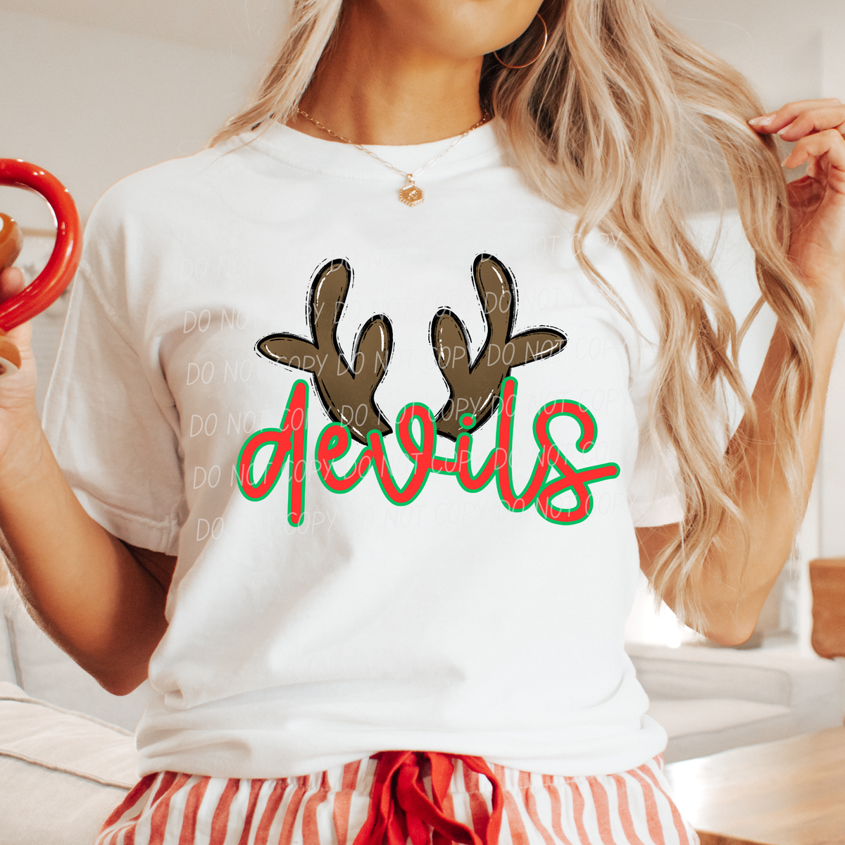 Devils with reindeer antler (city) DTF Transfer