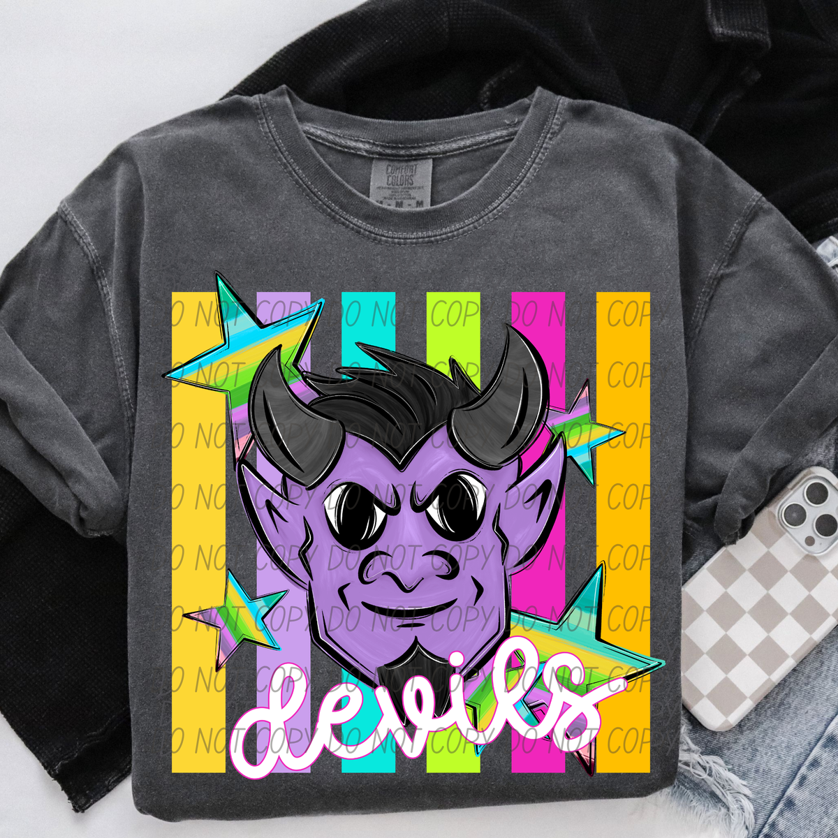 Devils purple neon (City) DTF Transfer