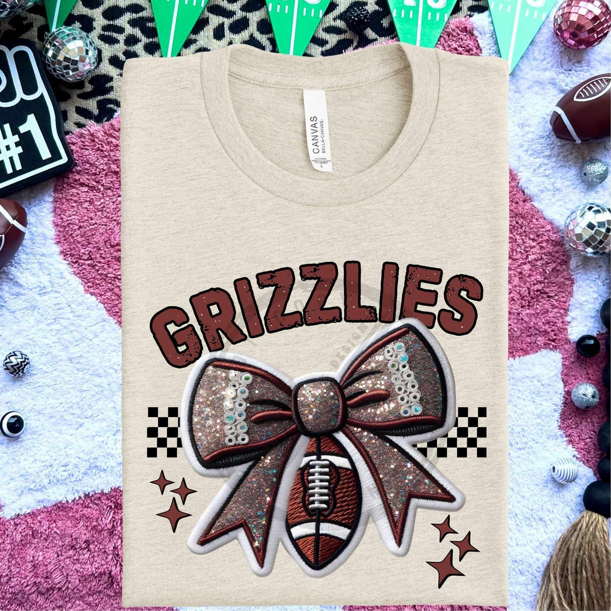 Grizzlies bow and football (HW) 58333 DTF transfer