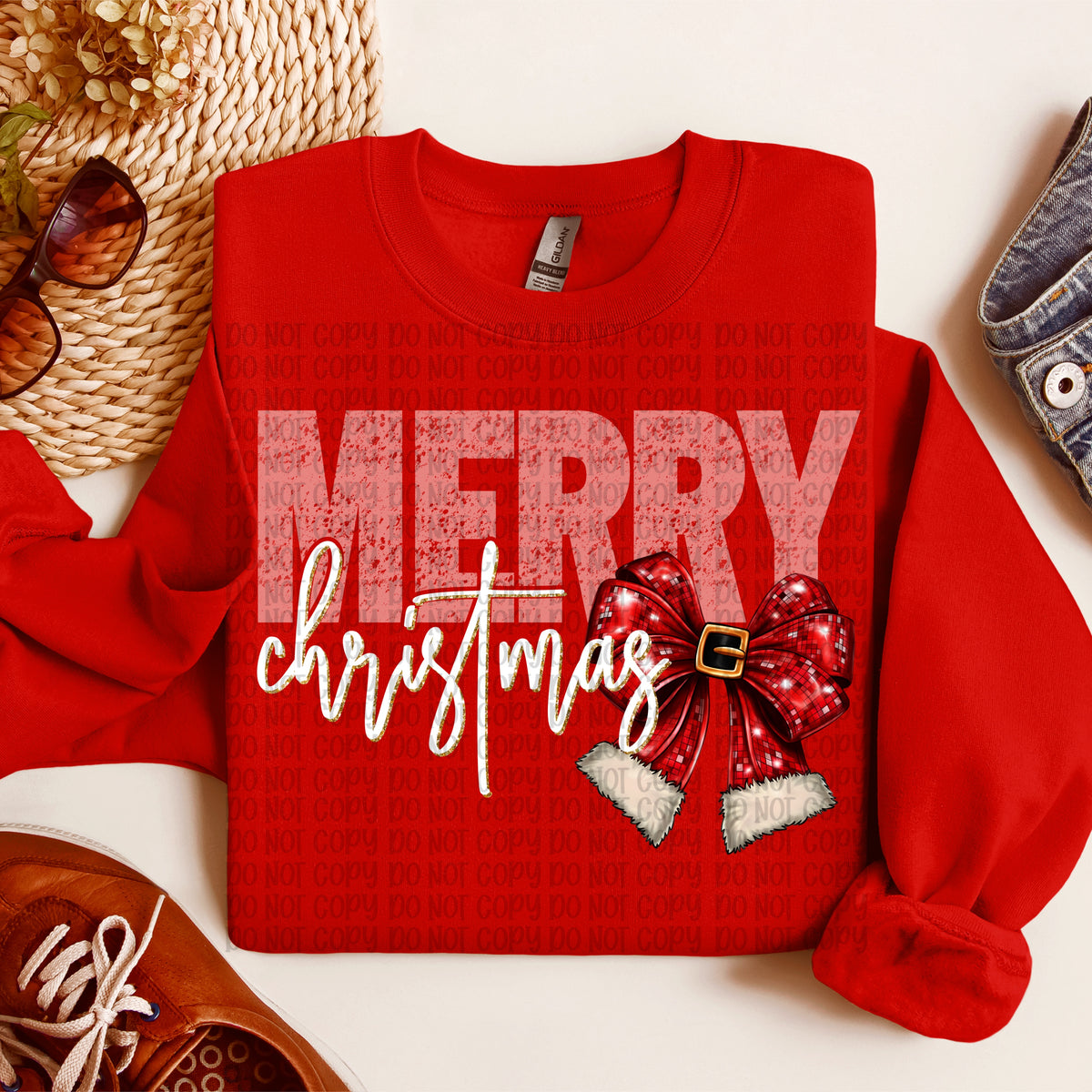 Merry Christmas Santa bow (VP) DTF transfer