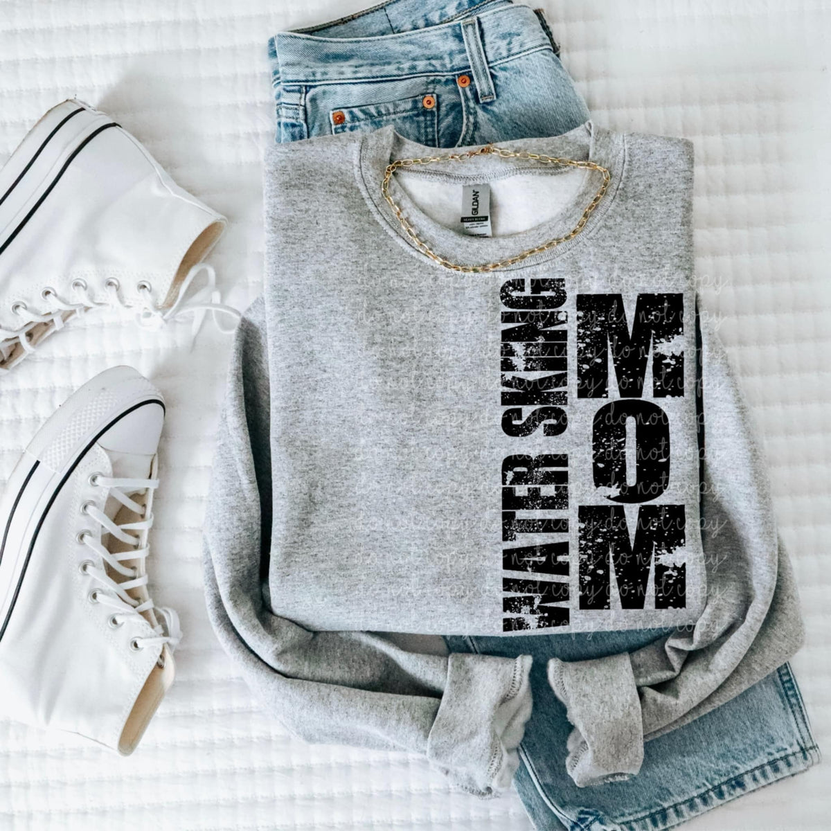 Water skiing mom vertical grunge 93189 DTF transfer
