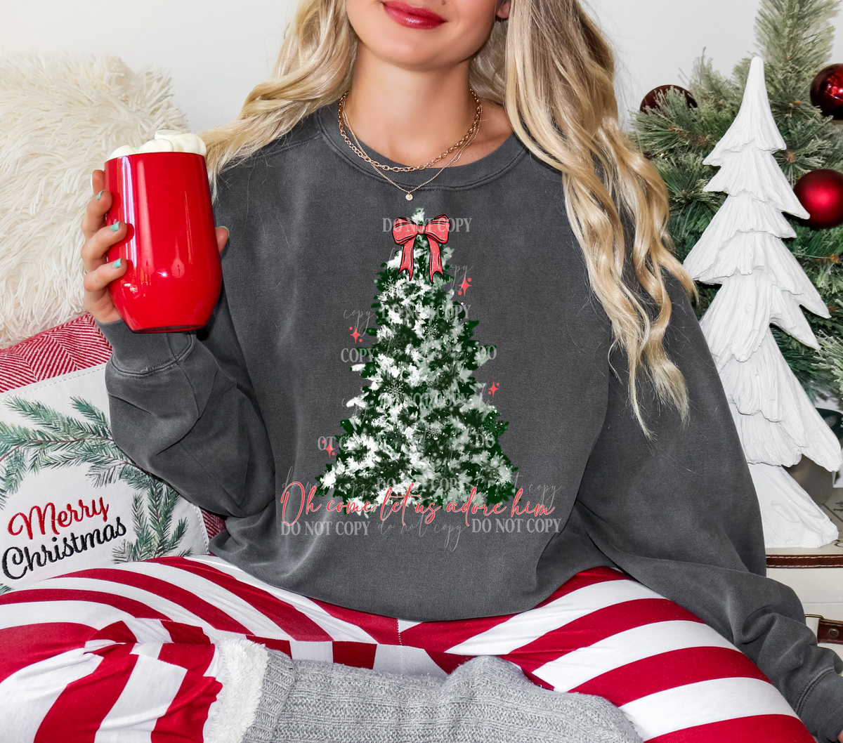 Oh come let us adore him tree 67406 DTF transfer