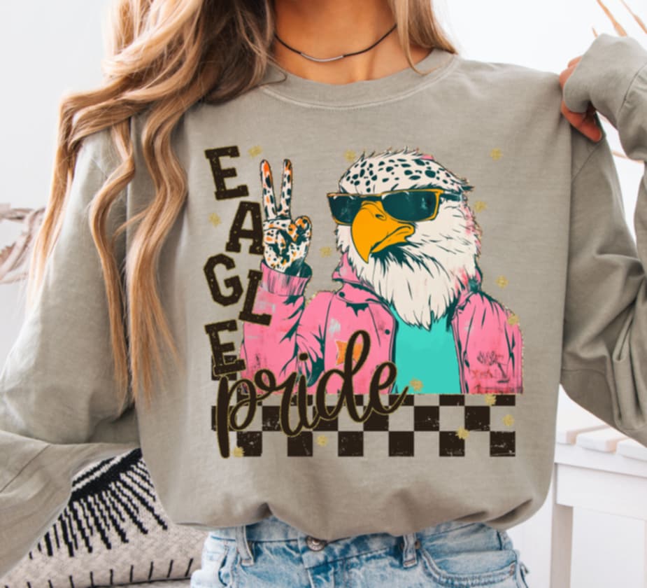 Eagle Pride mascot (s&g) DTF transfer
