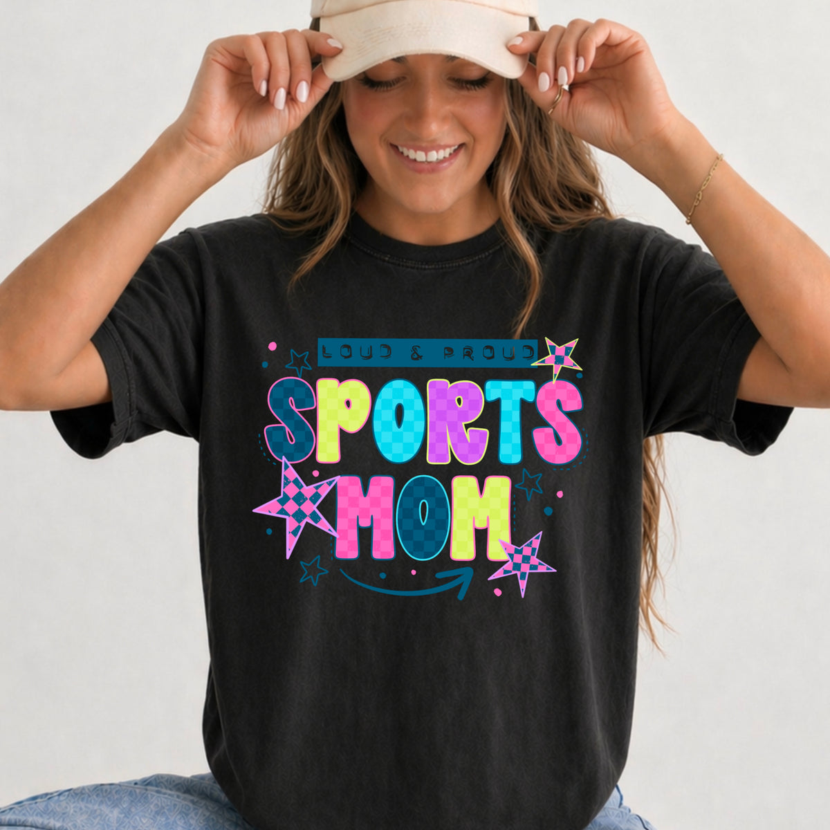 Loud and proud sports mom colorful (CSC) DTF Transfer