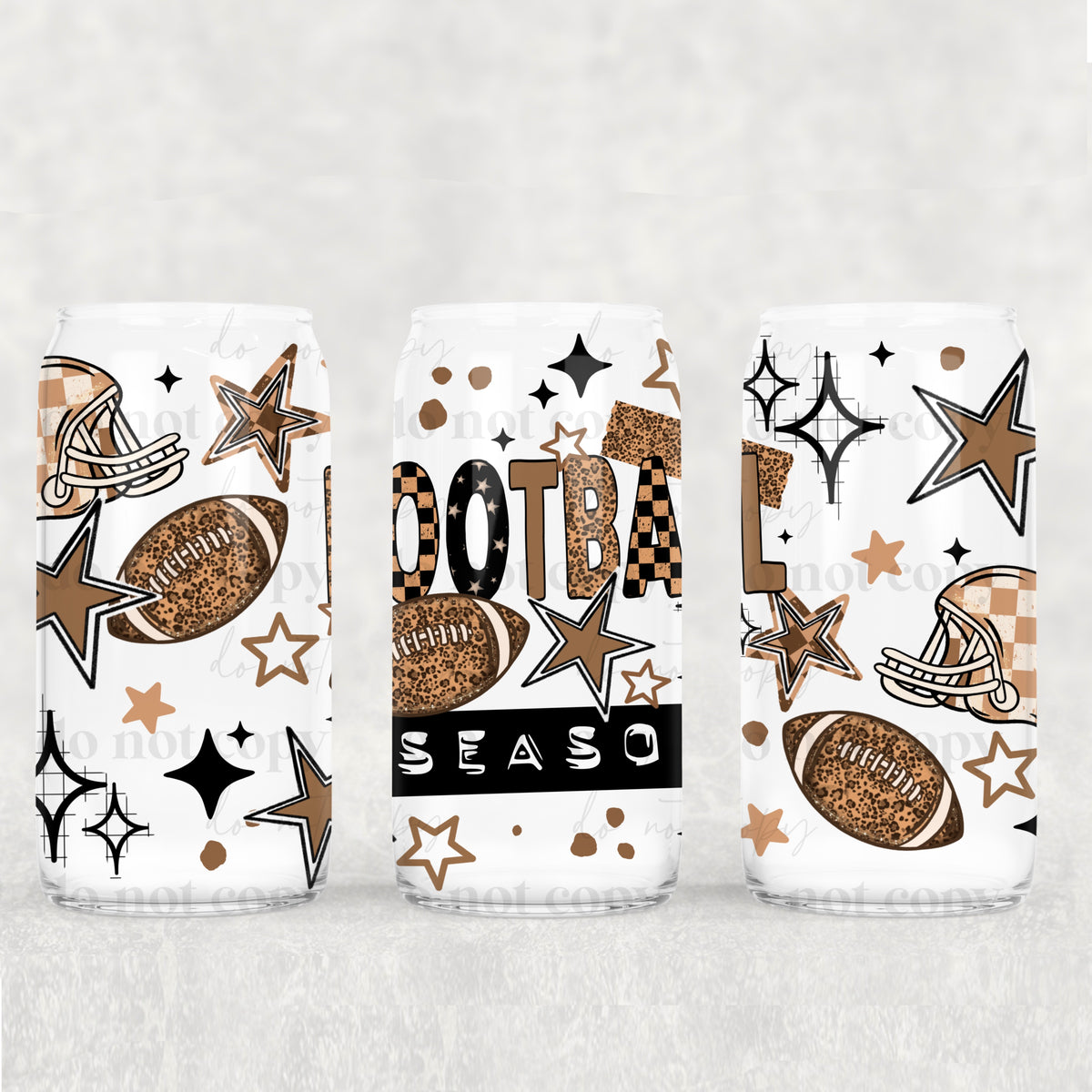 Football season with leopard football (CSC) UV DTF WRAP