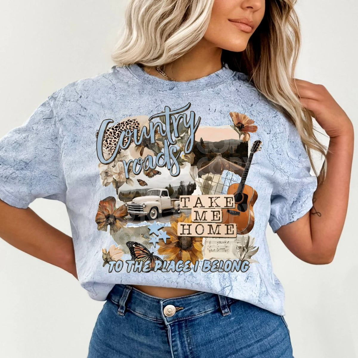 Country roads take me home collage (ph) DTF Transfer