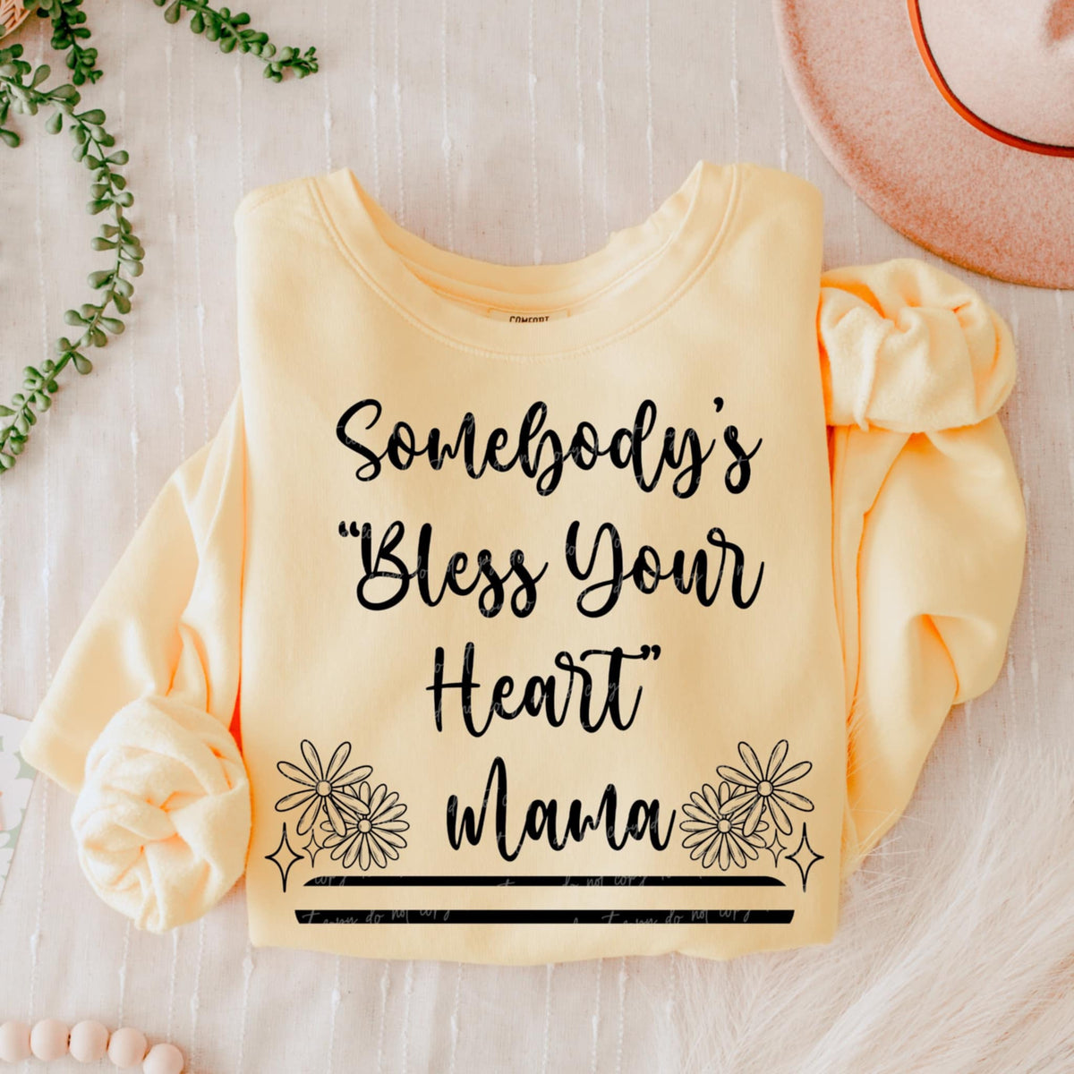 Somebody’s “bless your heart” mama BLACK (VIRGO) 90802 DTF transfer