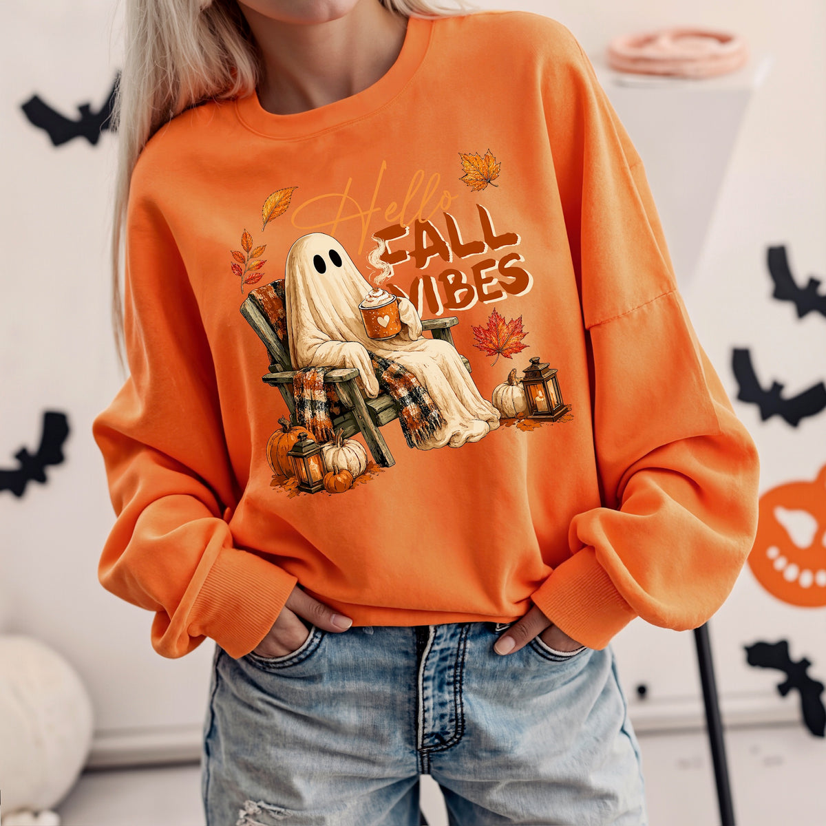 Hello Fall Vibes Ghost Sunday Special DTF transfer