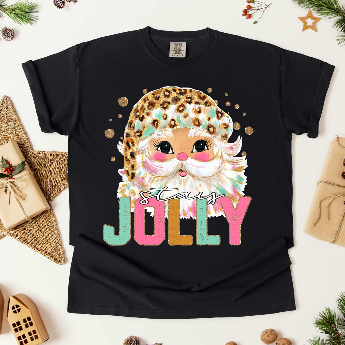 Stay Jolly Leopard Santa (SDD) DTF Transfer