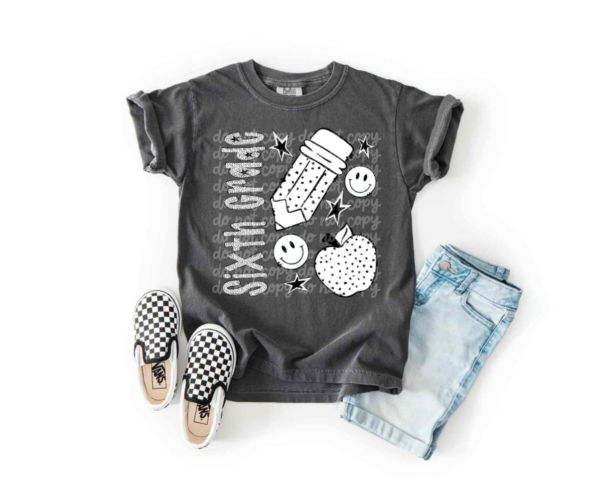 Sixth grade polka dot 106701 DTF transfer