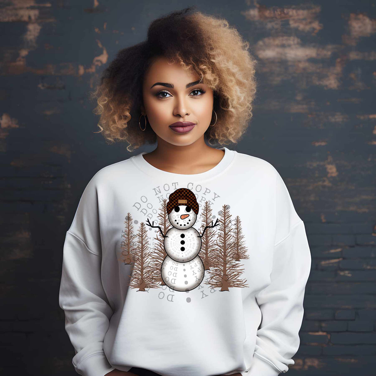 Snowman in woods (LANE) 77570 DTF transfer