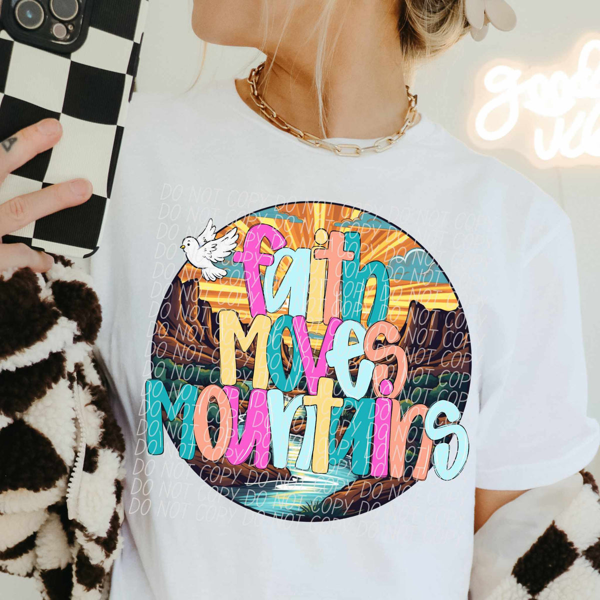 Faith can move mountains circle (CITY) 85020 DTF transfer