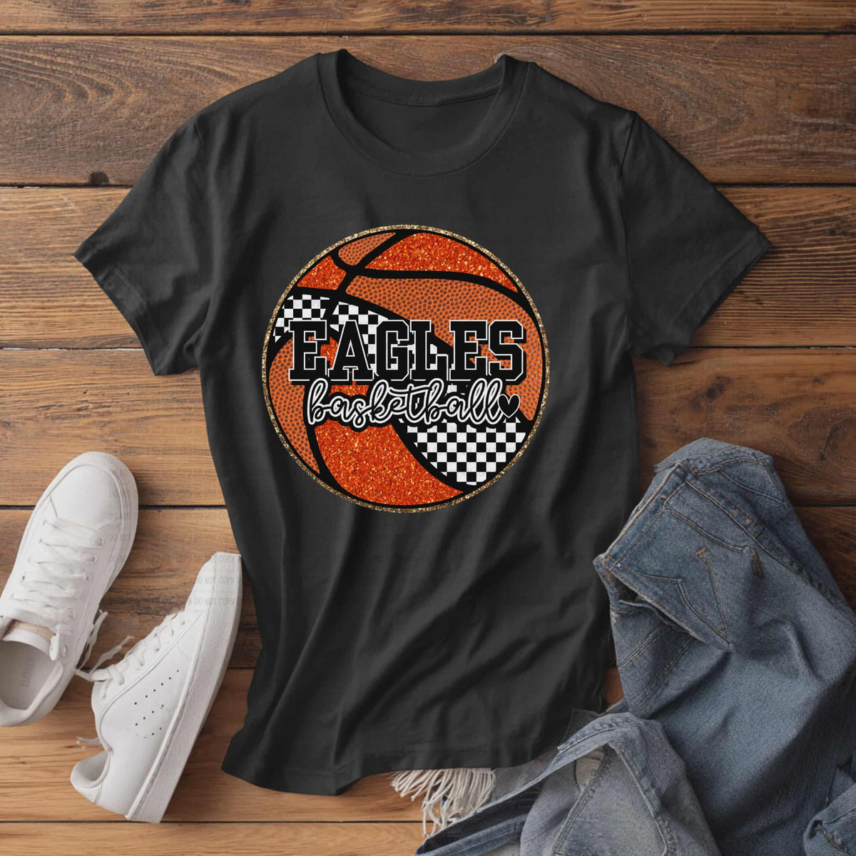 Eagles Checker Basketball (revel) DTF Transfer