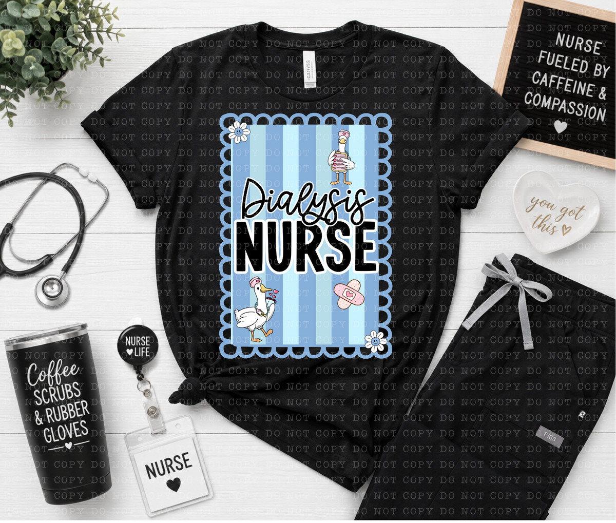 Dialysis nurse BLUE goose frame (ECHT) DTF Transfer