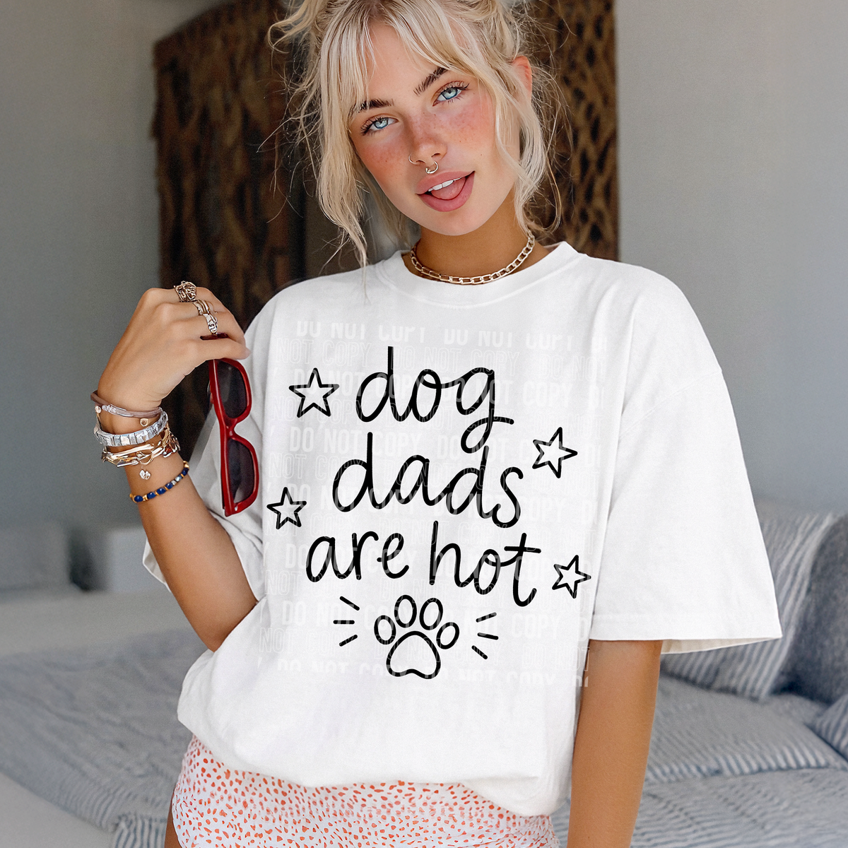 Dog dads are hot BLACK (SBB) DTF Transfer