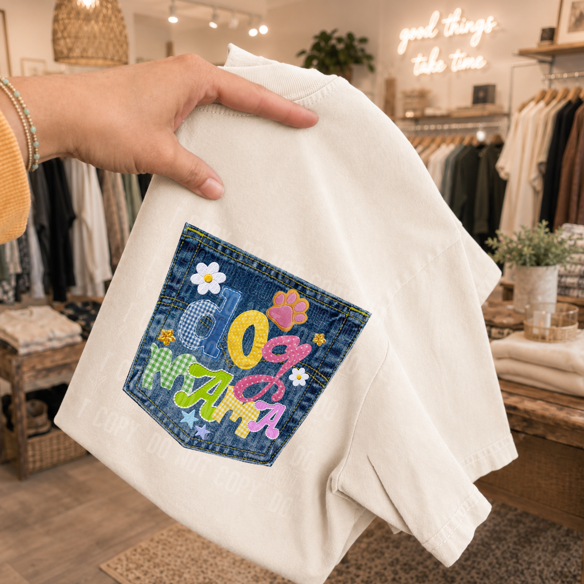Dog mama denim (SBB) DTF Transfer
