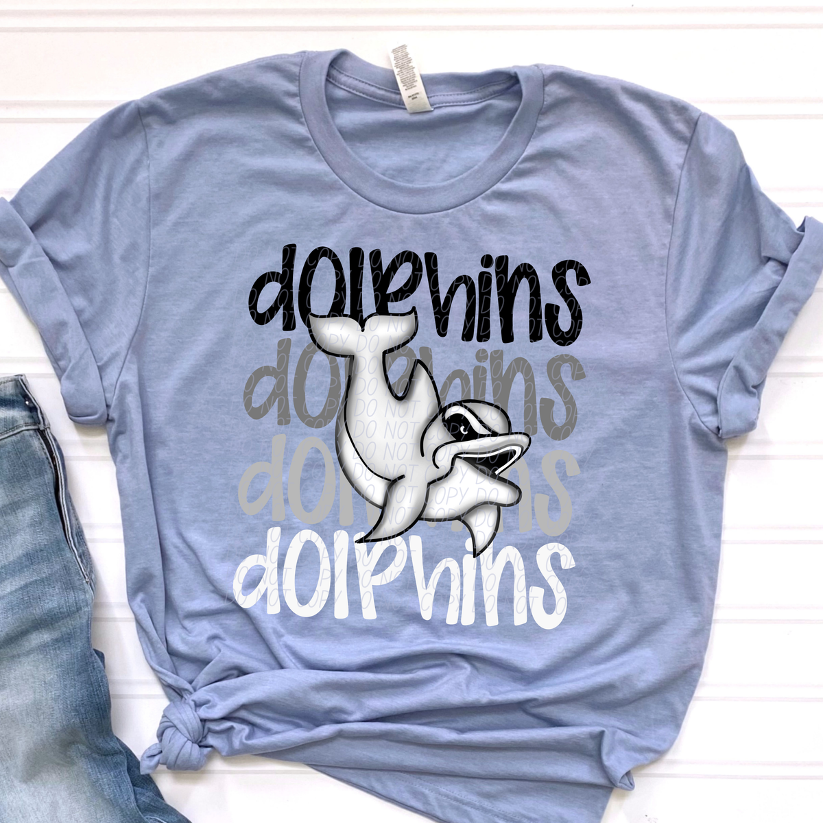 Dolphins Word Stacked (CITY) 57438 DTF transfer